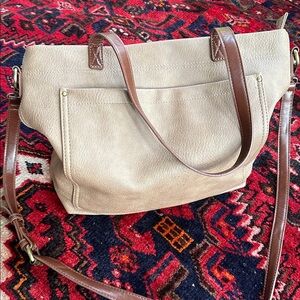 Sasha + Sofi Addison Tote | Vegan Leather Tote with Contract Trim Double Handles